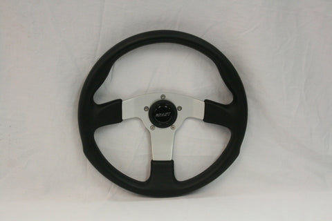 Golf Cart Steering Wheel - Formula GT - Black/Silver