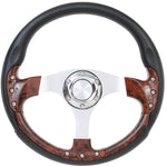 Golf Cart Steering Wheel - 14" Pursuit Classic - Burled/Black